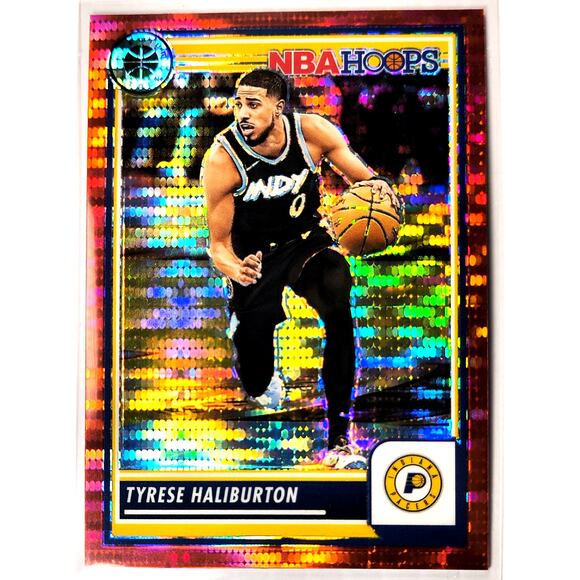 2023-24 NBA Hoops Premium Stock TYRESE HALIBURTON #201 Red Pulsar Prizm - Picture 1 of 2